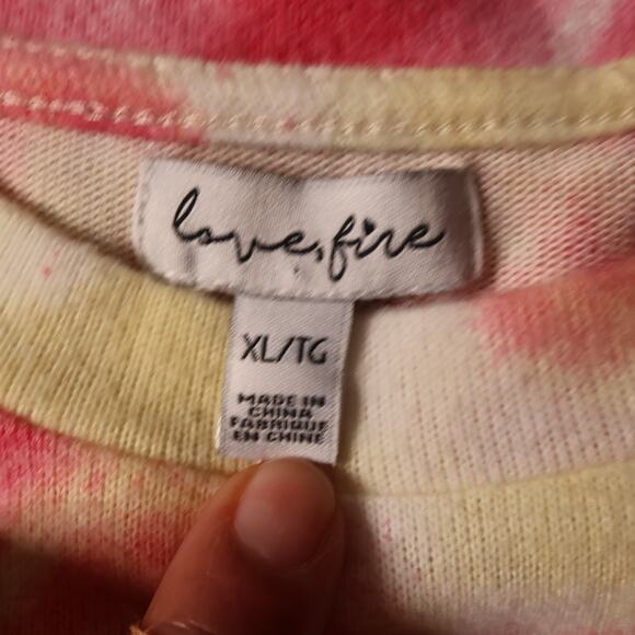 NWT Tie Dye Sweater Cardigan Crew Neck Cropped Size XL Candycore Holiday Gifts - Picture 5 of 15